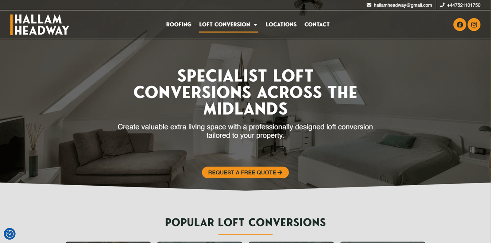 Hallam Headway loft conversion website