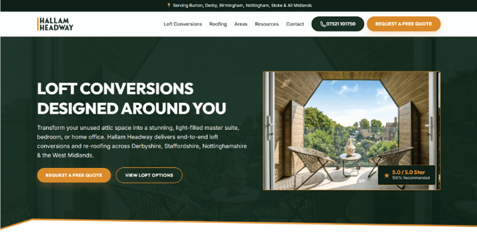 Hallam Headway loft conversion website
